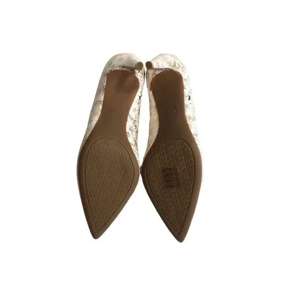 🆕Michael Kors Flex Dorothy Classic White Gold Mid Heel Pumps - Picture 8 of 9